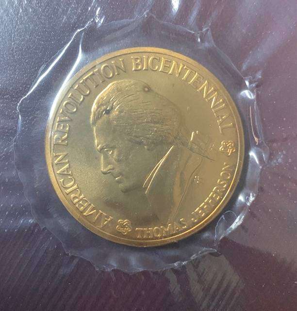 " USA 1976 Bi-Centennial First Day cover with Brass Medallion "