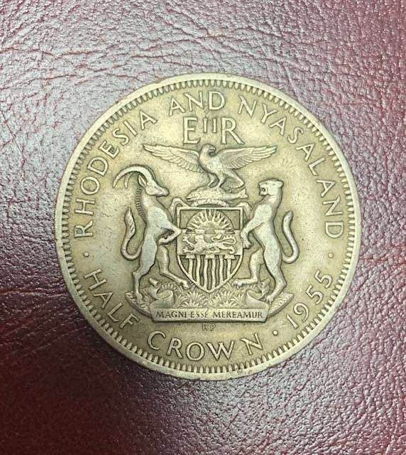 !!! Rhodesia and Nyasaland 1955 - Half Crown !!!
