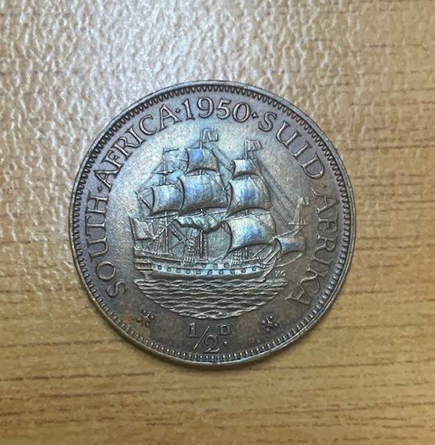 !!! South Africa Union 1950 Half Penny !!!