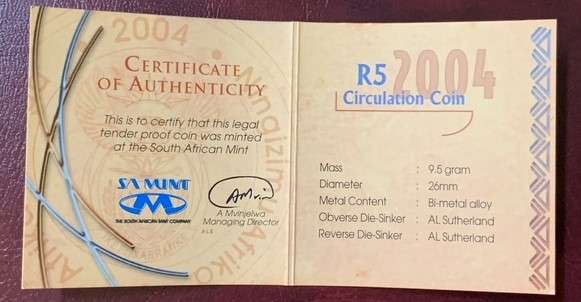 !!! South African 2004 Coin World Oom Paul R5 !!!
