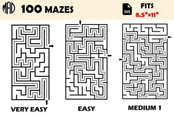 1300 Rectangle Mazes and Solutions SVG