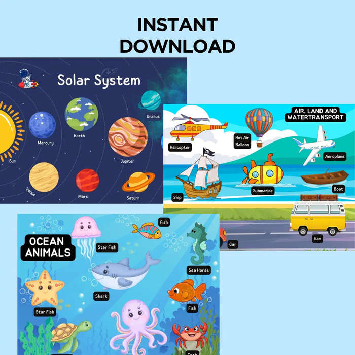 10000+ Educational Activity Printable Learning Tools for Kids Bundle
