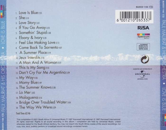 Paul Mauriat & His Orchestra - Love Is Blue (CD)