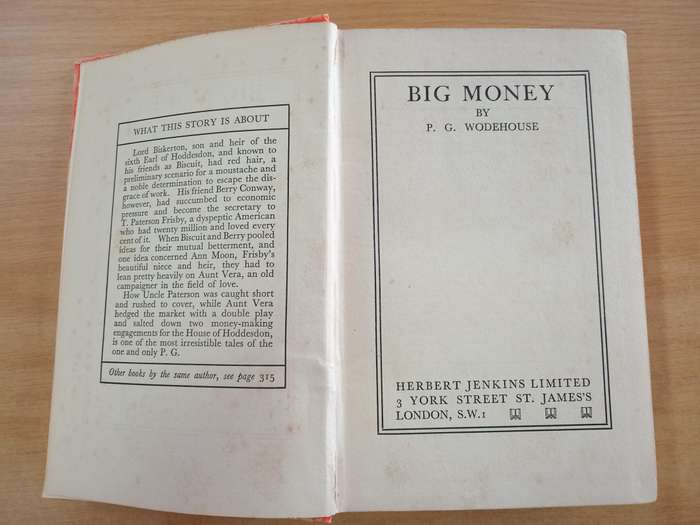 P.G. Wodehouse- Big Money