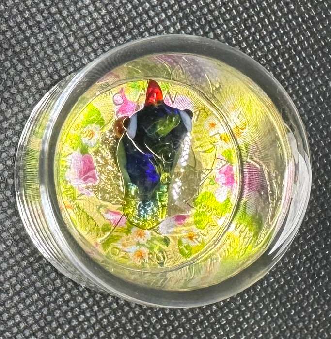 1oz CANADA MURANO 1OZ SILVER & PARROT FIGURINE SET + DOME, BOX & CERTIFICATE