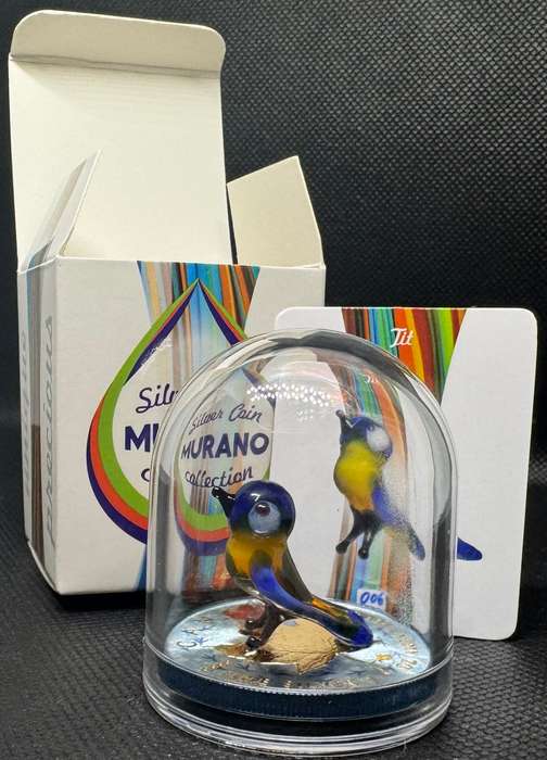 1oz CANADA MURANO 1OZ SILVER & TIT BIT FIGURINE SET + DOME, BOX & CERTIFICATE