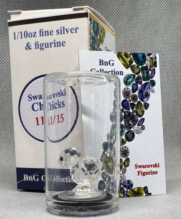 1/10oz 3.11gr PURE 999.9 SILVER CRYSTALS & GEMS COLORIZED SERIES IN DOME "SWAROVSKI CHICKS