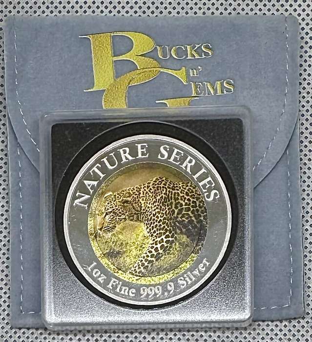 1oz SILVER 999.9 FINE - 2024 NATURE SERIES "LEOPARD"- CERTIFIED & MINT BAG