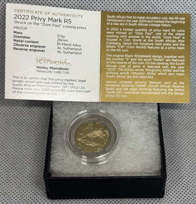 2022 RSA OOM PAUL R5 - IN SAMINT BOX AND CERTIFICATE