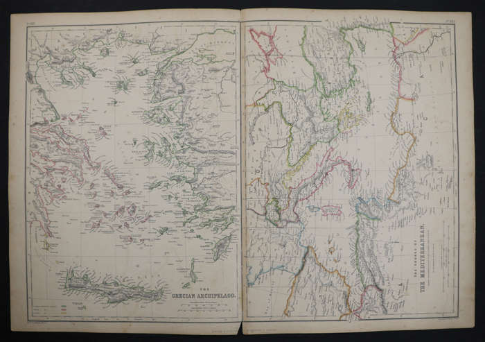 1859 The Grecian Archipelago And The Shores Of The Mediterranean by W. Hughes-Has a slight tear in t