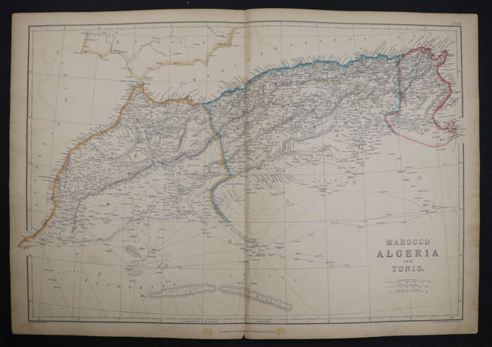 1859 Marocco, Algeria And Tunis by Edward Weller- Has a sligth tear in the bottom middle