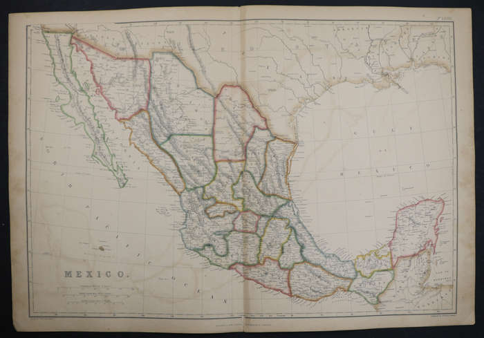 1859 Mexico Map by J. W. Lowry-Has a slight tear in the bottom middle