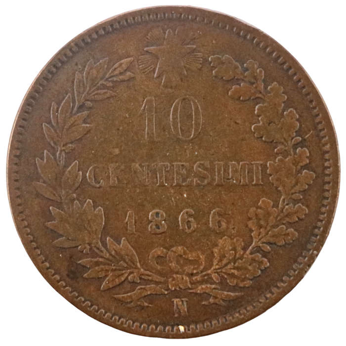 1866-N Naples Italy 10 Centimes