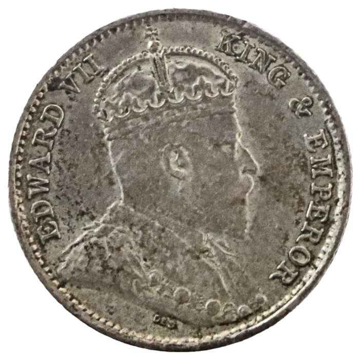 1902 Ceylon (Sri Lanka) .800 Silver 10 Cents KM#97