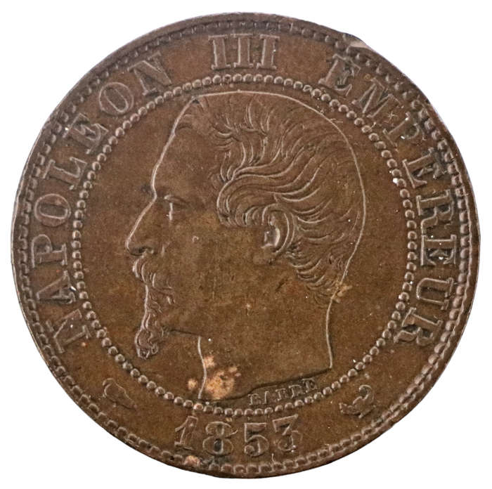 1853-W Lille Mint, France 10 Centimes