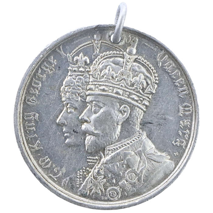 1911 Coronation of King George V and Queen Mary Aluminum Medallion