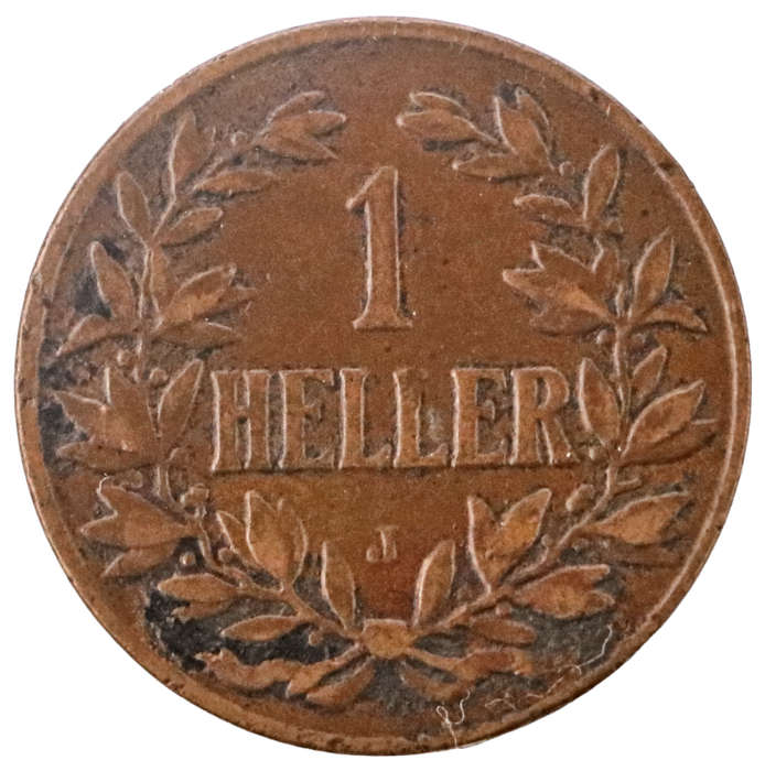 1908 German East Africa 1 Heller KM#7