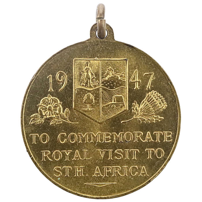 1947 Royal Visit of King George VI and Queen Elizabeth Gilded Medal