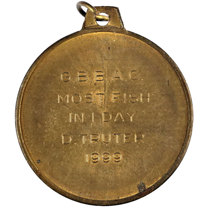 1999 GBBAC (Gordons Bay Boat Angling Club) Most Fish in 1 Day Medallion Awarded to D Truter 40mm