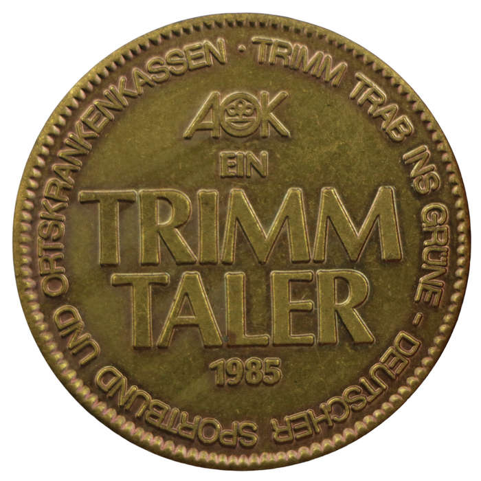 1985 German 1 Trimm Taler Advertising Medallion 41mm 24,1g