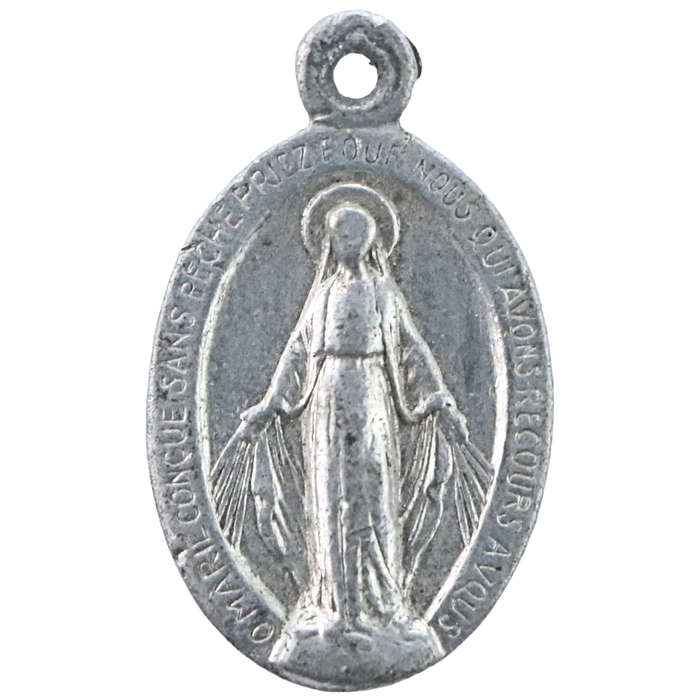 Vintage Religious Pendant, white metal 13x21mm 0,5g