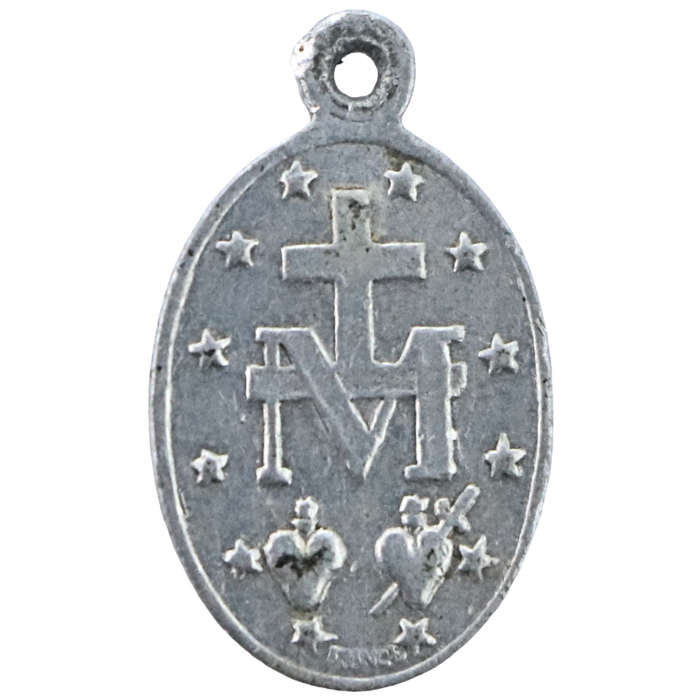 Vintage Religious Pendant, white metal 13x21mm 0,5g