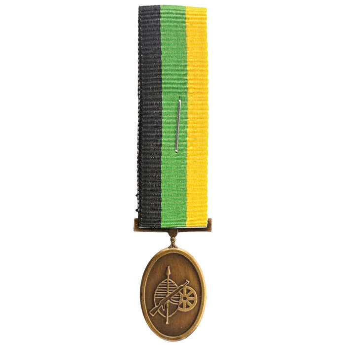 South Africa Miniature Umkhonto we Sizwe Bronze Service Medal with Ribbon, un-numbered 16mm