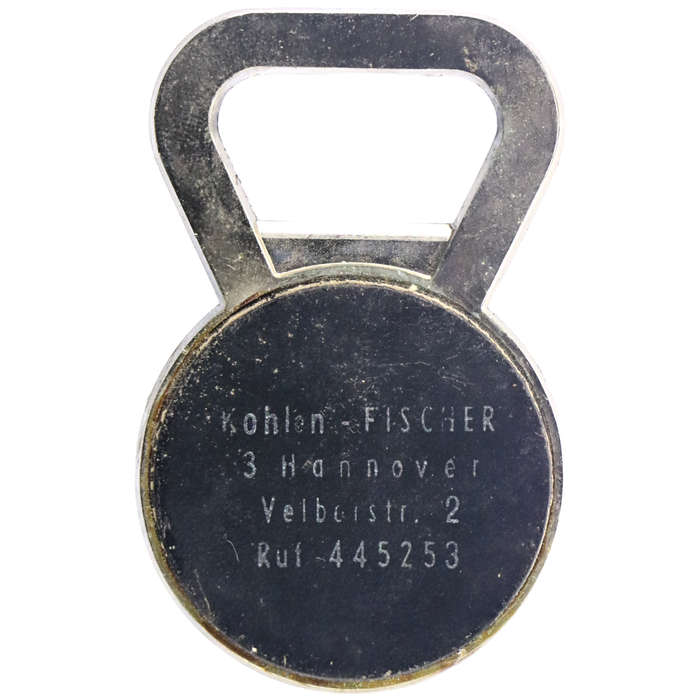 Large German 1 Pfenning promotional Bottle Opener 45x75mm 48g