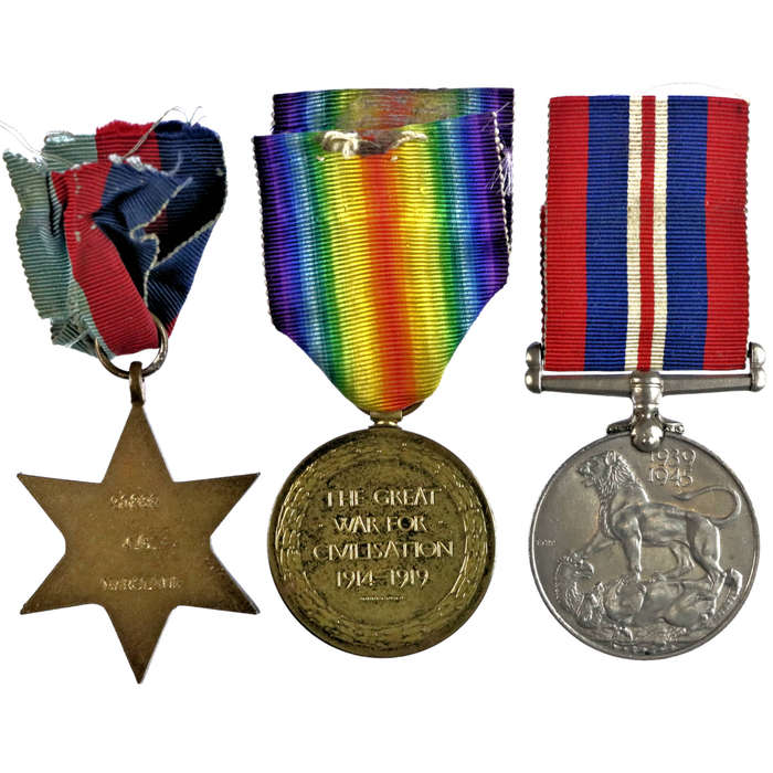 WW1 Medal Family lot: Gunner (GNR) James Marsland - 34481 - Royal Airforce [Royal Field Artillery ac