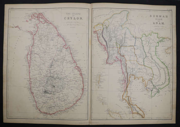 1859 Burmah, Siam And Anam Map by Edward Weller-Has a slight tear in the bottom middle