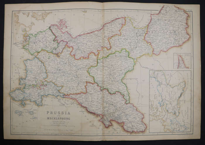1859 Prussia And Mecklenburg Map by Edward Weller