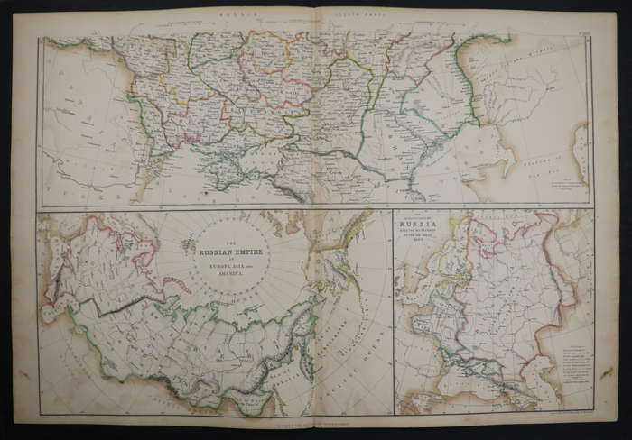 1859 Russia In Europe 2 Map Pair by Edward Weller