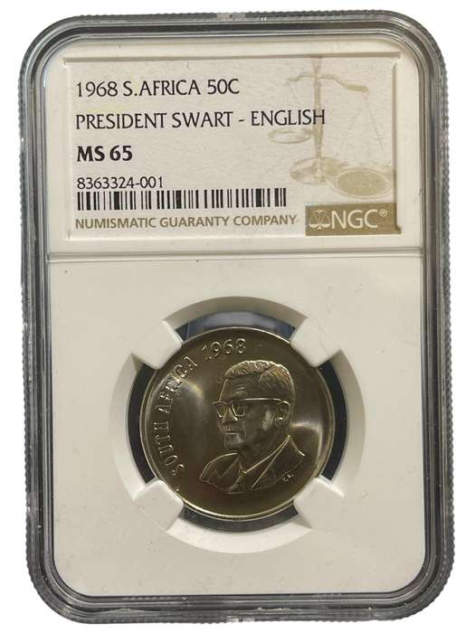 1968 South African 50 Cent English MS 65 NGC