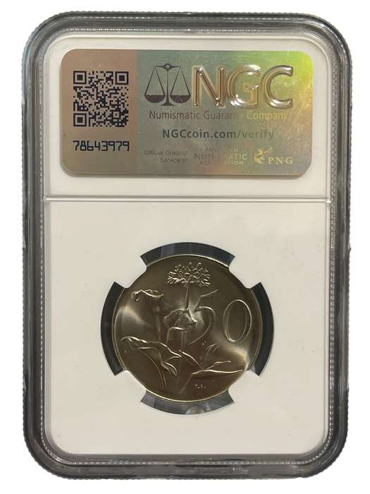 1968 South African 50 Cent English MS 65 NGC