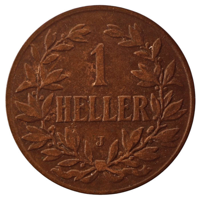 1907-J German East Africa 1 Heller KM#7