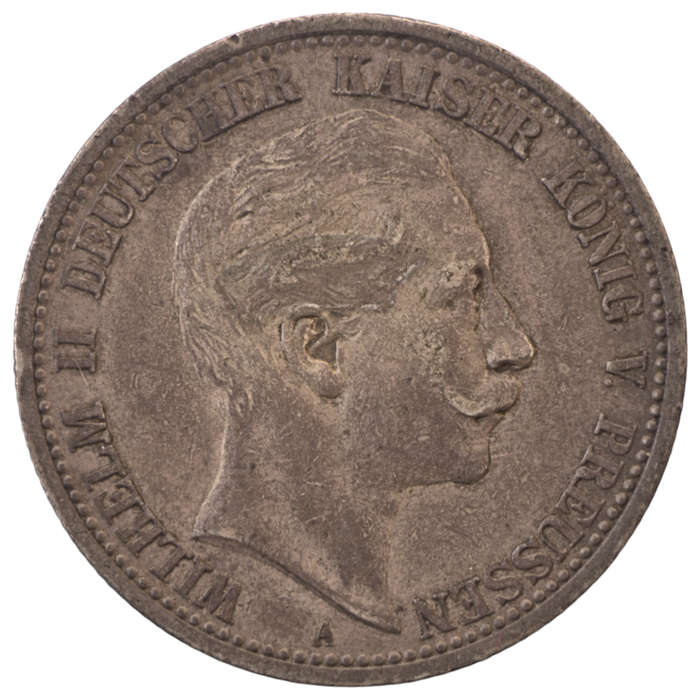 1906-A Kingdom of Prussia (German States) .900 Silver 2 Mark KM#522