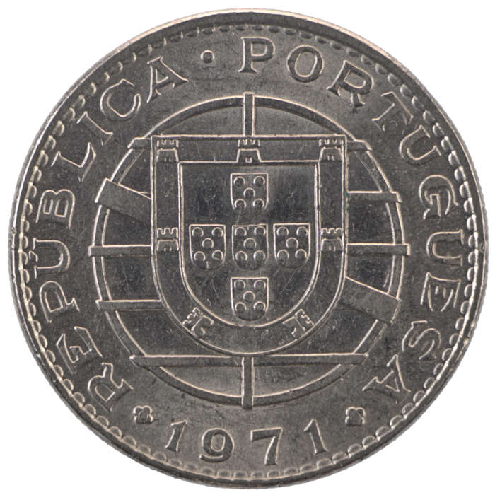 1971 Mozambique Nickel 20 Escudos KM#87