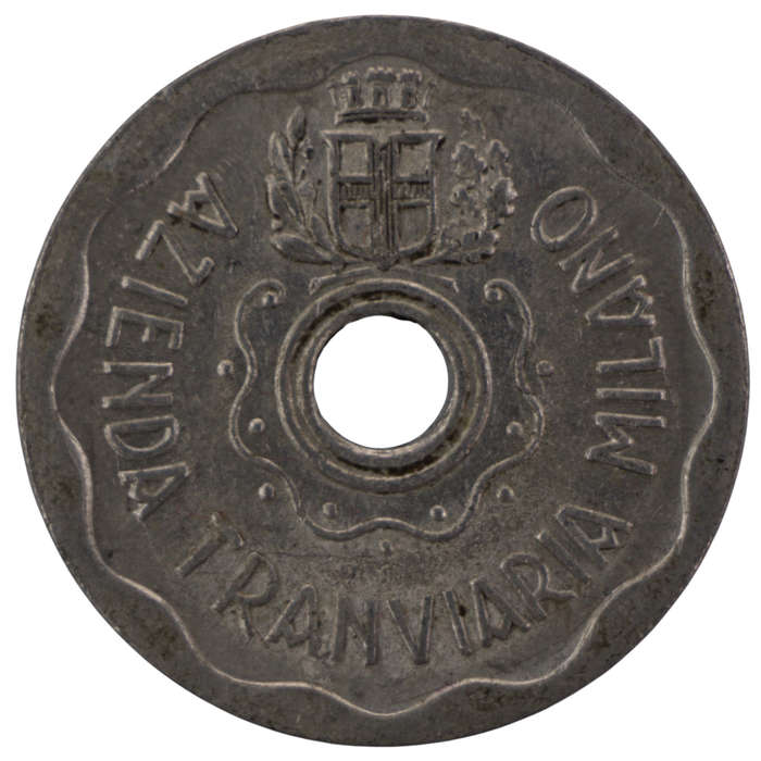 1944 Italy Azienda Tranviaria Milano Aluminium Transportation Token