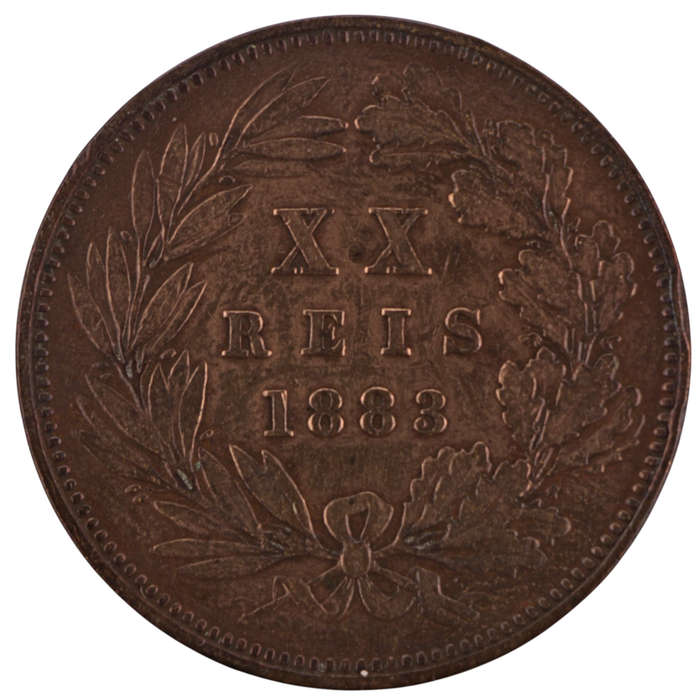 1883 Portugal Bronze 20 Reis KM#527