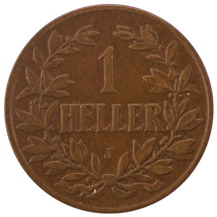 1907-J German East Africa 1 Heller KM#7