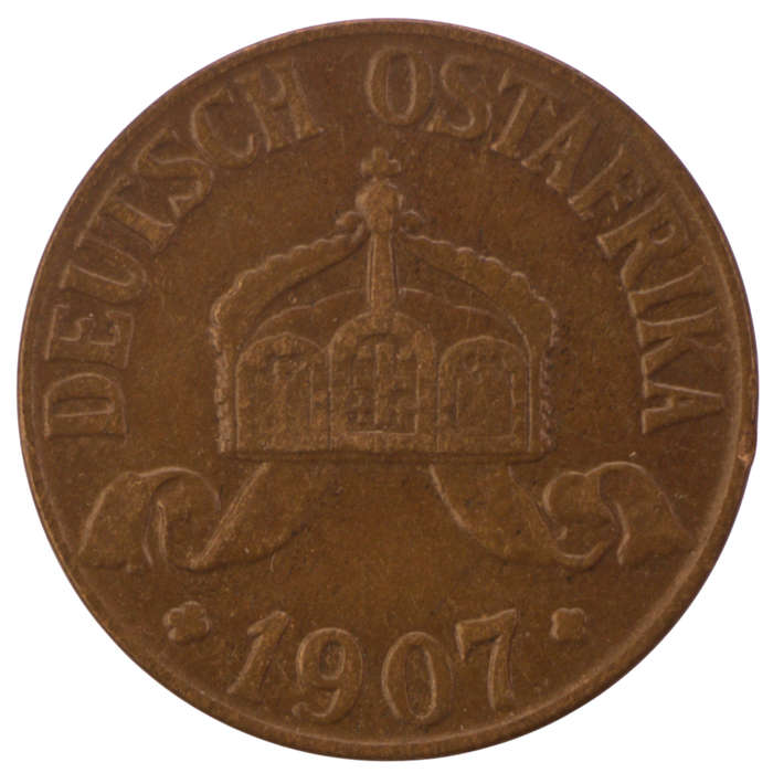 1907-J German East Africa 1 Heller KM#7
