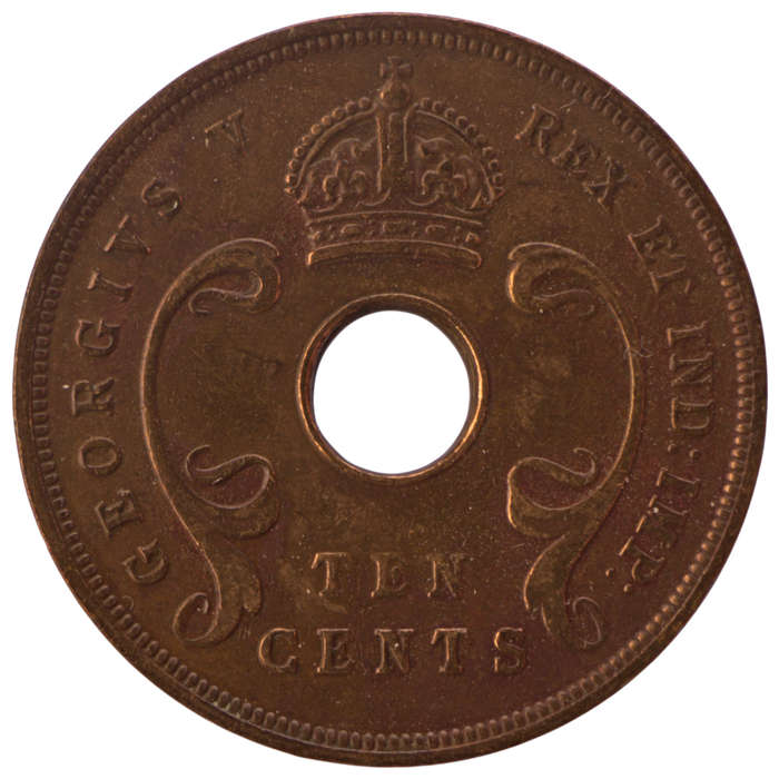 1922 East Africa Bronze 10 Cents KM#19