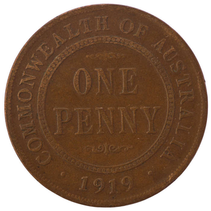 1919 Australia Bronze 1 Penny KM#23