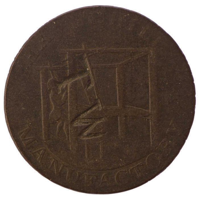 1794 Great Britain Suffolk Haverhill 1/2 Penny Conder token, TW counterstamp