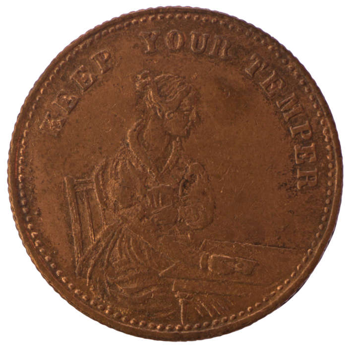 1862 United Kingdom Keep your temper Whist (Game) Token