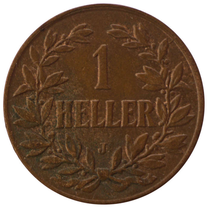 1911-J German East Africa 1 Heller KM#7