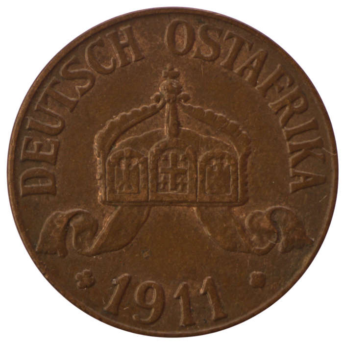 1911-J German East Africa 1 Heller KM#7