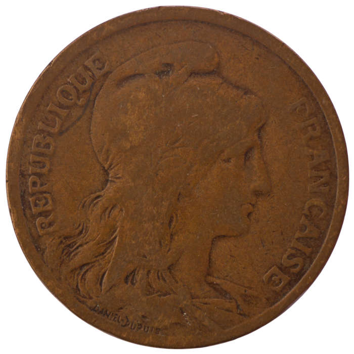 1917 France Bronze 10 Centimes KM#843
