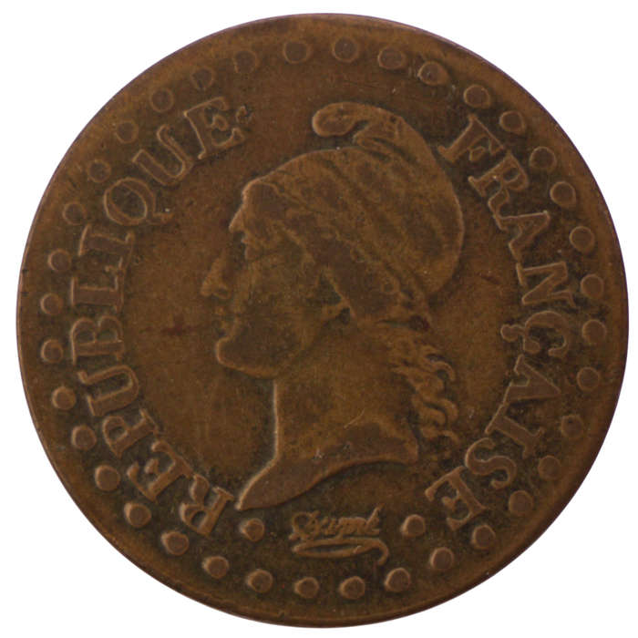 1797 A France 1 Centime, Petit 6, 36 pearls variety