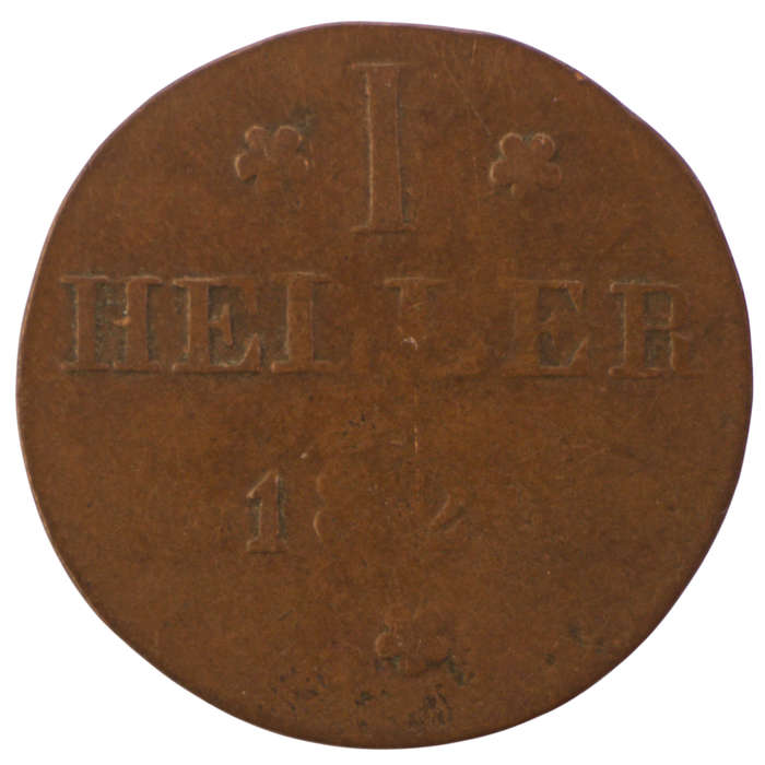 1821 Free imperial city of Frankfurt (German States) 1 Heller KM#301